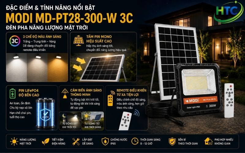 Đèn pha năng lượng mặt trời Đèn pha năng lượng mặt trời