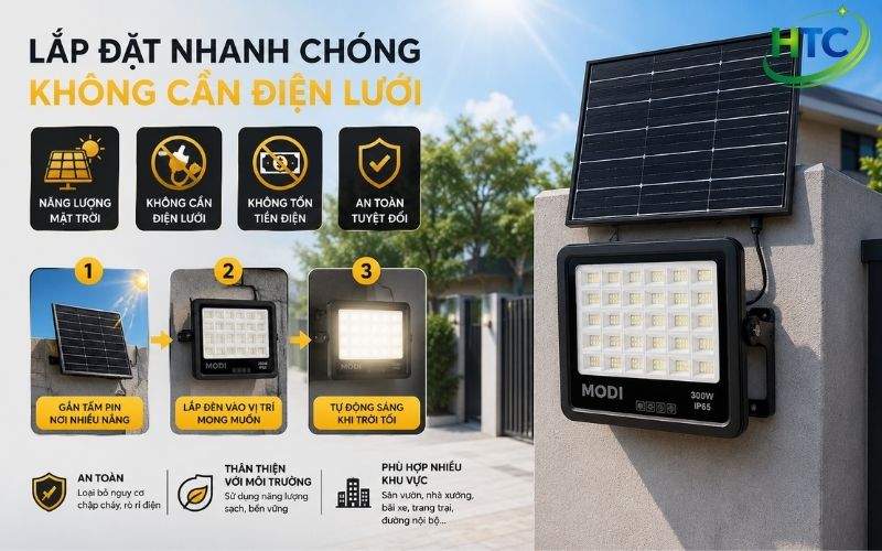 Đèn pha năng lượng mặt trời Đèn pha năng lượng mặt trời