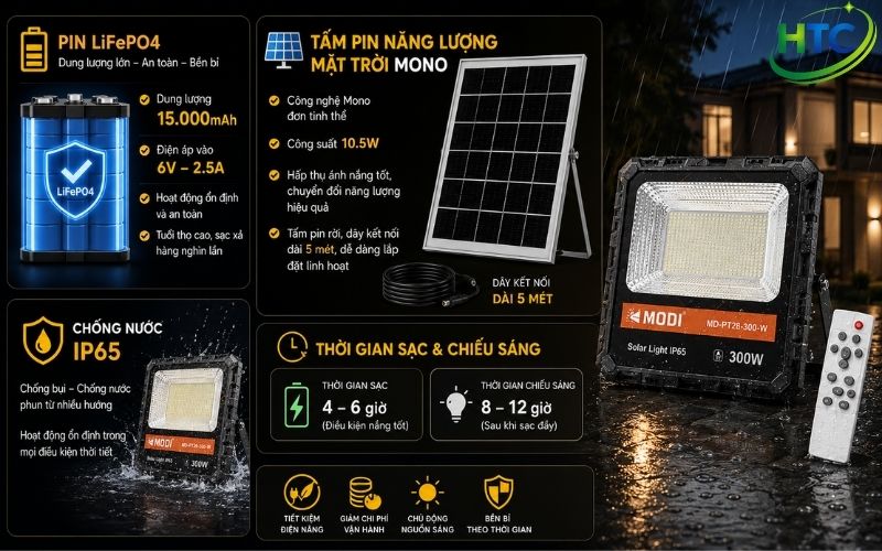 Đèn pha năng lượng mặt trời Đèn pha năng lượng mặt trời