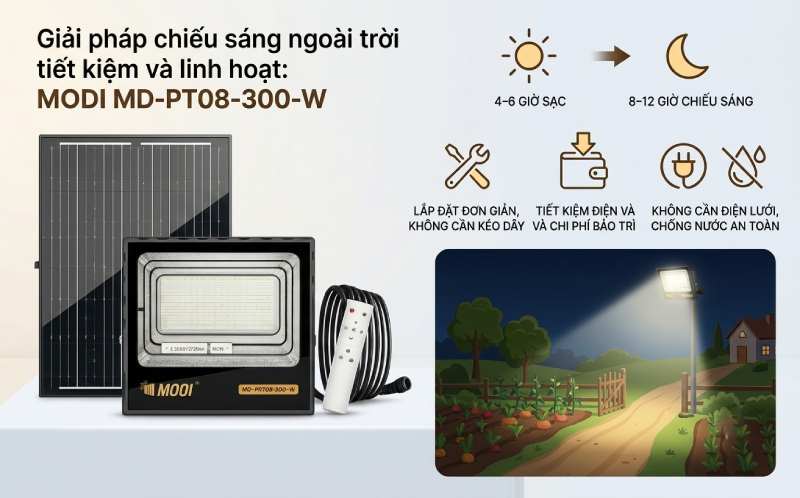 Đèn pha năng lượng mặt trời Đèn pha năng lượng mặt trời